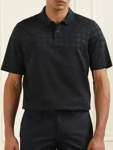 Ted Baker Men Black Polo Collar Pure Cotton T-shirt