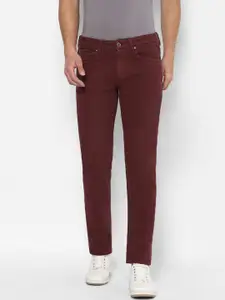 Louis Philippe Jeans Men Maroon Slim Fit Jeans
