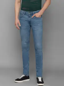 Louis Philippe Jeans Men Blue Cotton Slim Fit Light Fade Jeans