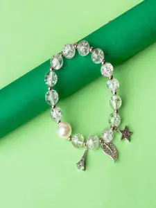 Jewelz Women White & Silver-Toned Bracelet