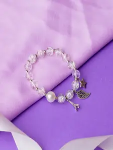 Jewelz Women Pink & Silver-Toned Link Bracelet