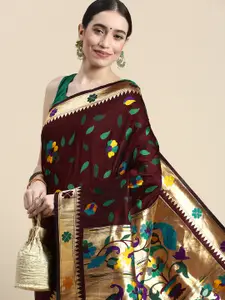 Royal Rajgharana Saree Woven Design Floral Zari Silk Blend Saree