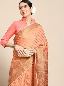 Chhabra 555 Rose Woven Design Zari Silk Blend Banarasi Saree