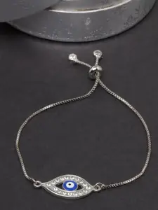 DIVA WALK Women Silver-Toned & Blue Brass Silver-Plated Charm Bracelet