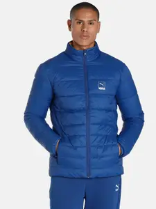 one8 x PUMA Men Blue Brand Logo Outdoor Reversible Slim Fit Puffer Jacket