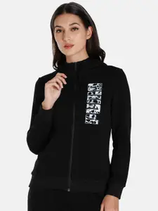 Puma Women Black Camo Graphic Printed Regular Fit  Hooded Sweatshirt