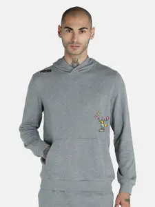 Puma x 1DER Men Grey Hooded Cotton Sweatshirt