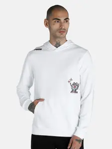 Puma x 1DER Men White Regular Fit Hooded Cotton Sweatshirt