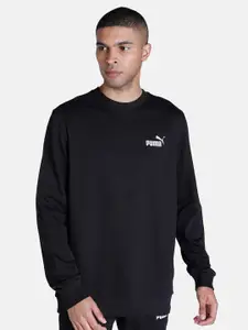 Puma Men Black Essentials Logo Regular Fit Cotton Regular Fit Sweatshirt