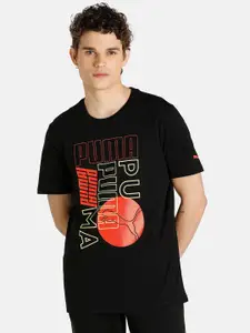 Puma Men Regular Fit Logo Smash Typography Printed Cotton T-shirt