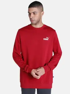 Puma Men Regular Fit Essentials Logo Cotton Sweatshirt