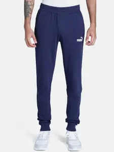 Puma Men Navy Blue Essentials Terry Regular Fit Jersey Pant