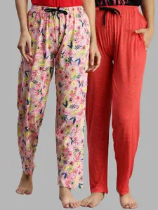 Kryptic Women Pack Of 2 Printed Cotton Lounge Pants