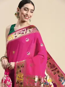 Royal Rajgharana Saree Woven Design Ethnic Motifs Zari Silk Blend Saree