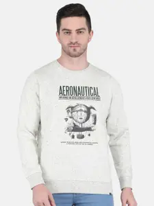 Monte Carlo Men Grey Printed Cotton Sweatshirt