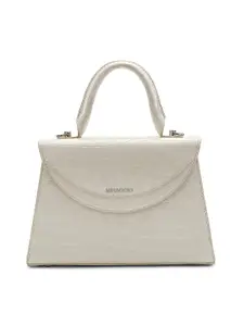 MIRAGGIO White Structured Handbag with Detachable Sling Strap
