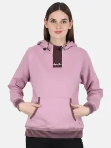 Monte Carlo Women Plus Size Purple Hooded Sweatshirt