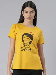 BRATMA Women Graphic Printed T-shirt