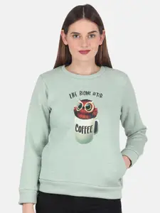 Monte Carlo Women Green Printed Sweatshirt