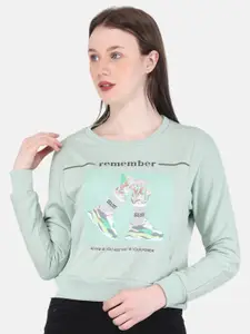 Monte Carlo Women Green Printed Sweatshirt