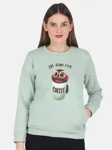 Monte Carlo Women Green Printed Sweatshirt