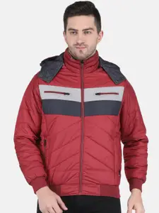 Monte Carlo Men Red Colourblocked Bomber Jacket