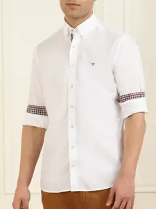 HACKETT LONDON Men White Comfort Pure Cotton Casual Shirt