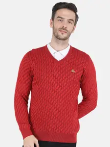 Monte Carlo Men Red Pure Wool Pullover