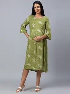 AV2 Green Maternity A-Line Dress