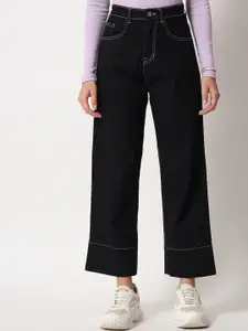 Kotty Women Black Jean Straight Fit High-Rise Stretchable Jeans