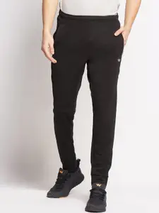 Wildcraft Men Black Brand Logo Print Zipper Pocket Sports Joggers