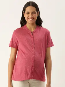 Nejo Dusty Pink Round Neck Pure Cotton Top