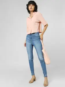 ONLY Women Blue Skinny Fit High-Rise Light Fade Jeans