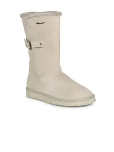Saint G Women White Leather Snug Boots