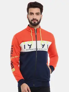 V-Mart Men Orange Colourblocked Sweatshirt