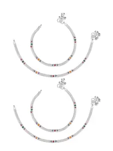 AanyaCentric Set Of 2 Silver-Plated Anklets