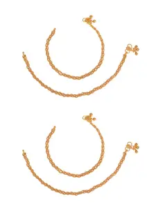 AanyaCentric Aanya Centric Set of 2 Gold-Plated Designer Anklet