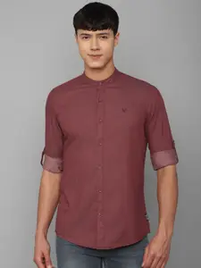 Allen Solly Sport Men Purple Solid Pure Cotton Casual Shirt
