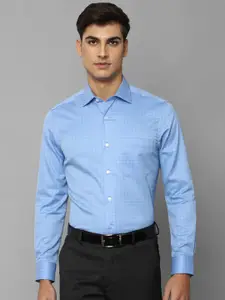 Louis Philippe Men Cotton Slim Fit Grid Tattersall Checks Checked Formal Shirt