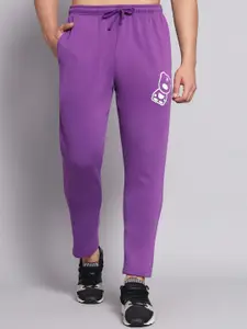 GRIFFEL Men Purple Cotton Track Pants