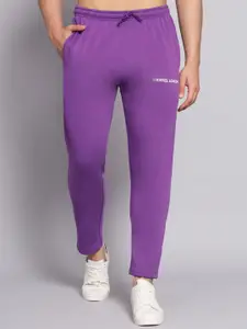 GRIFFEL Men Purple Cotton Track Pants