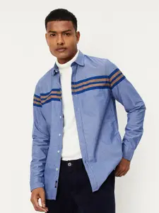 max Men Horizontal Stripes Pure Cotton Casual Shirt