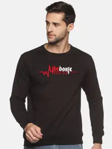 THE BONTE THE BONTE Men Black Printed Sweatshirt