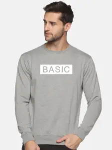 THE BONTE THE BONTE Men Grey Printed Cotton Sweatshirt