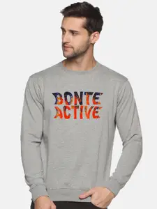 THE BONTE THE BONTE Men Grey Printed Sweatshirt