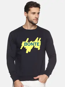 THE BONTE THE BONTE Men Blue Printed Cotton Sweatshirt