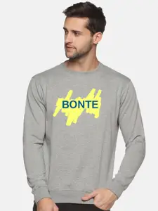 THE BONTE THE BONTE Men Grey Printed Cotton Sweatshirt