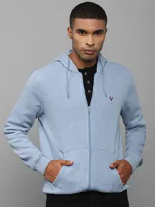 Allen Solly Men Blue Cotton Hooded Sweatshirt
