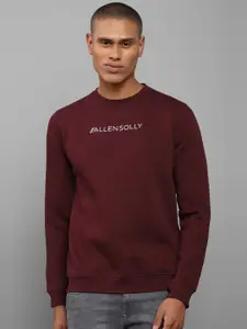 Allen Solly Men Maroon Cotton Sweatshirt