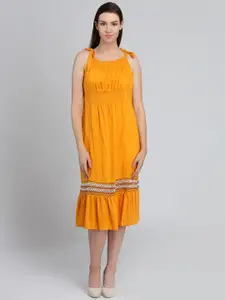 DODO & MOA Yellow A-Line Midi Dress